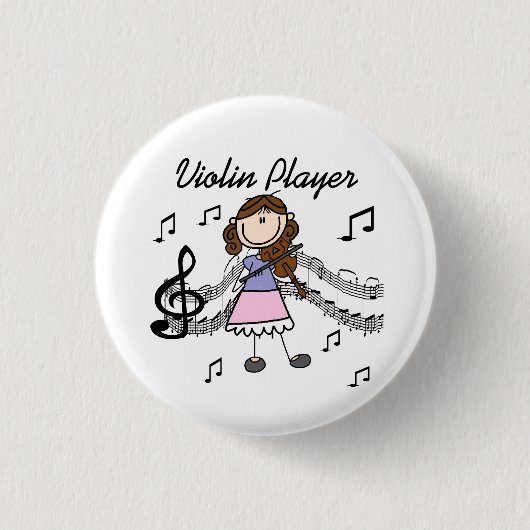 Badge Rond 2,50 Cm Bouton de joueur de violon de fille (Devant)