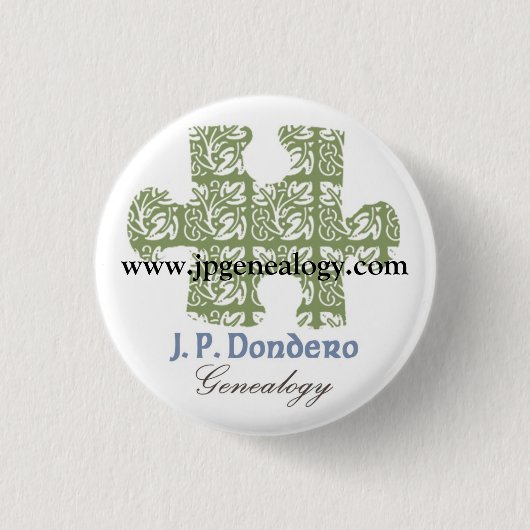 Badge Rond 2,50 Cm Bouton de JPGenealogy (Devant)