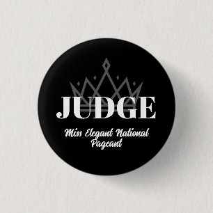 Badge Rond 2,50 Cm Bouton de Juge de Concours Noir Minimaliste pour l