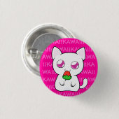 Badge Rond 2,50 Cm Bouton de Kawaii Koneko (Devant & derrière)