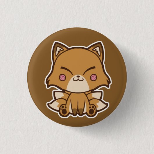 Badge Rond 2,50 Cm Bouton de Kitsune (Devant)