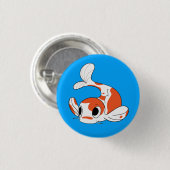 Badge Rond 2,50 Cm Bouton de Koi d'équipe - bleu (Devant & derrière)