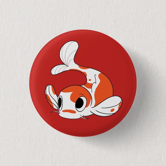Badge Rond 2,50 Cm Bouton de Koi d'équipe - rouge (Devant)