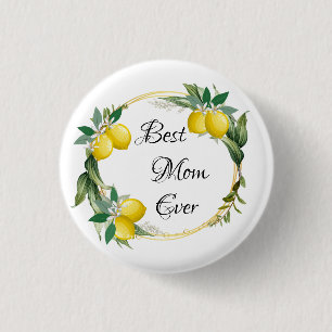 Badge Rond 2,50 Cm Bouton de la couronne de citron Fête des Mères
