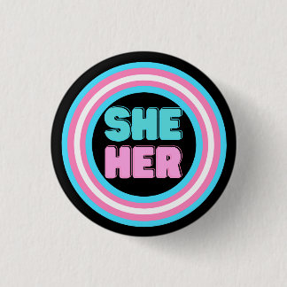 Badge Rond 2,50 Cm Bouton de la Fierté Trans Pronoun