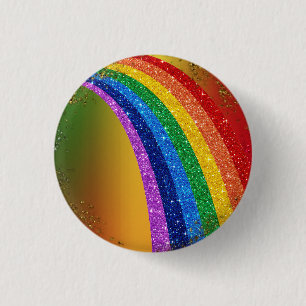 Badge Rond 2,50 Cm Bouton de la licorne arc-en-ciel et Parties scinti