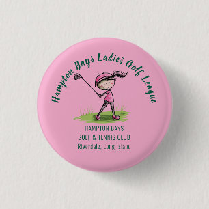 Badge Rond 2,50 Cm Bouton de la partie de la Ligue de Golf pour dames