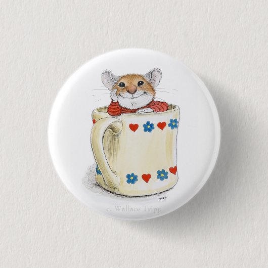 Badge Rond 2,50 Cm Bouton de la souris de tasse de café (Devant)