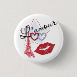 Badge Rond 2,50 Cm Bouton de L'amour