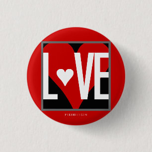 Badge Rond 2,50 Cm Bouton de l'amour #2 (placez de 4)