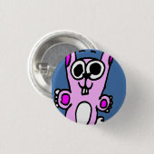 Badge Rond 2,50 Cm Bouton de lapin (Devant & derrière)