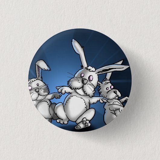 Badge Rond 2,50 Cm Bouton de lapins de zombi (Devant)