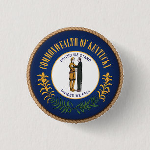 Badge Rond 2,50 Cm Bouton de l'état du Kentucky Flag Seal