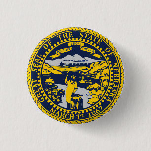 Badge Rond 2,50 Cm Bouton de l'état du Nebraska