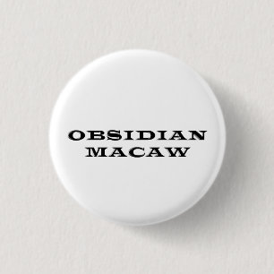 Badge Rond 2,50 Cm Bouton de logo d'ara d'obsidien