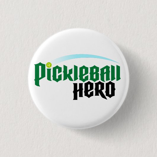 Badge Rond 2,50 Cm Bouton de logo "de héros de Pickleball" (Devant)