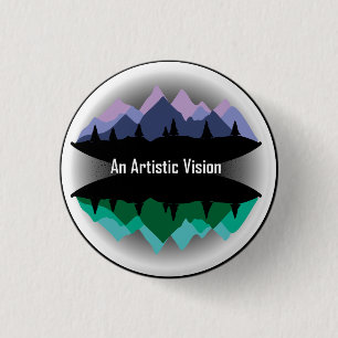 Badge Rond 2,50 Cm "Bouton de logo d'une vision artistique"