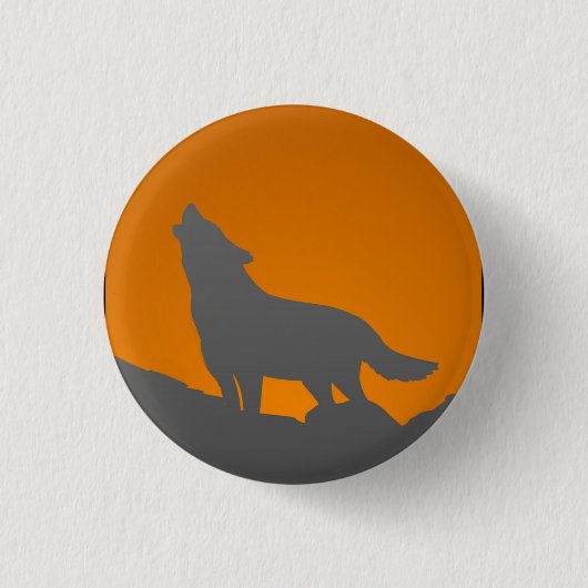 Badge Rond 2,50 Cm Bouton de loup d'hurlement (Devant)