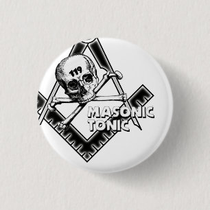 Badge Rond 2,50 Cm bouton de maçonnique-tonique-avec-crâne