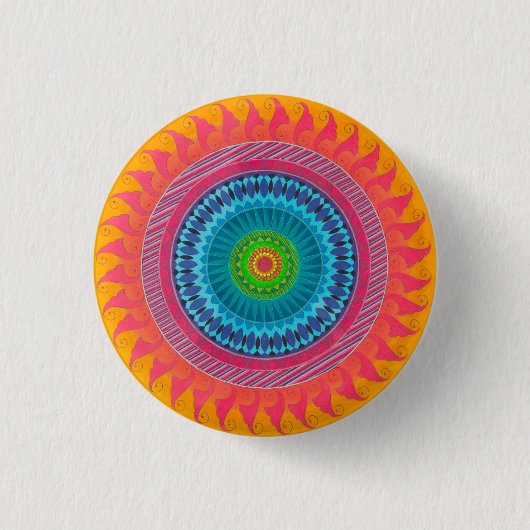Badge Rond 2,50 Cm bouton de mandala d'esprit ouvert (Devant)