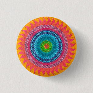 Badge Rond 2,50 Cm bouton de mandala d'esprit ouvert