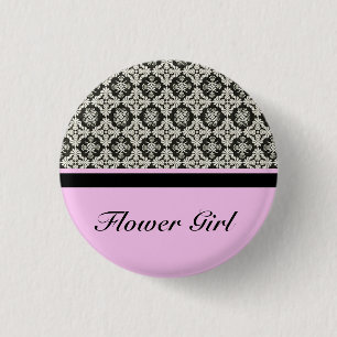 Badge Rond 2,50 Cm bouton de mariage en damas