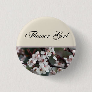 Badge Rond 2,50 Cm bouton de mariage fleur de prunier