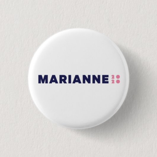 Badge Rond 2,50 Cm Bouton de Marianne Williamson 2020 (Devant)