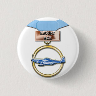 Badge Rond 2,50 Cm Bouton de médaille d'as d'escorte