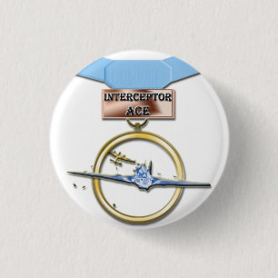 Badge Rond 2,50 Cm Bouton de médaille d'as d'intercepteur