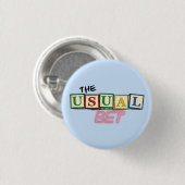 Badge Rond 2,50 Cm Bouton de mise habituel (Devant & derrière)