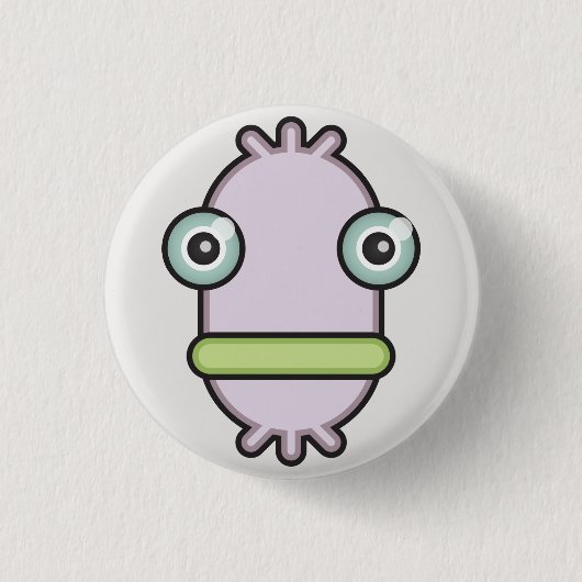 Badge Rond 2,50 Cm Bouton de monstre : Microbe (Devant)