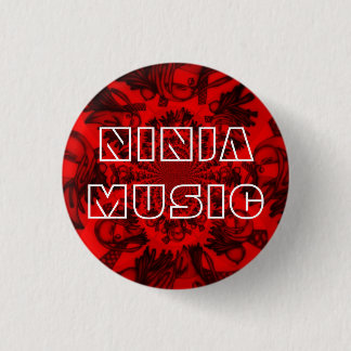 Badge Rond 2,50 Cm Bouton de musique Ninja rouge