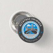 Badge Rond 2,50 Cm Bouton de nageur d'Alcatraz (Devant & derrière)