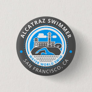 Badge Rond 2,50 Cm Bouton de nageur d'Alcatraz