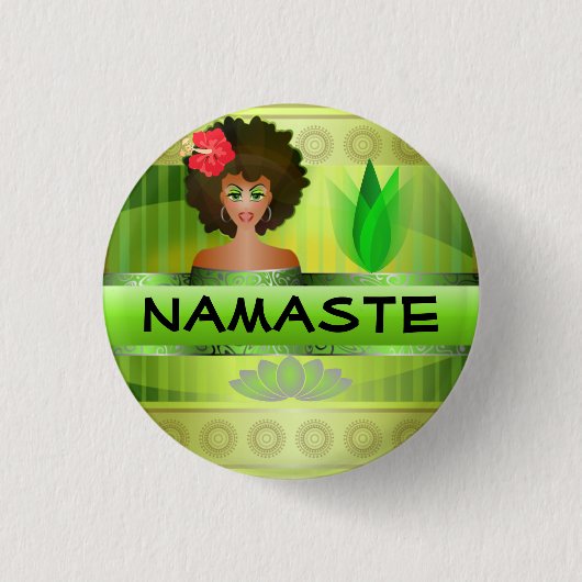 Badge Rond 2,50 Cm Bouton de Namaste (Devant)
