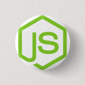Badge Rond 2,50 Cm Bouton de Node.js (Devant)