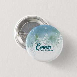 Badge Rond 2,50 Cm Bouton de Noël personnalisé au nom - Hiver sarcell