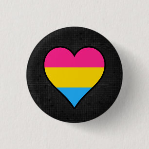 Badge Rond 2,50 Cm Bouton de noir de drapeau de Pansexuality