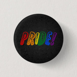 Badge Rond 2,50 Cm Bouton de noir de fierté d'arc-en-ciel de LGBT
