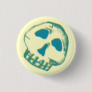 Badge Rond 2,50 Cm bouton de papier du crâne 3D