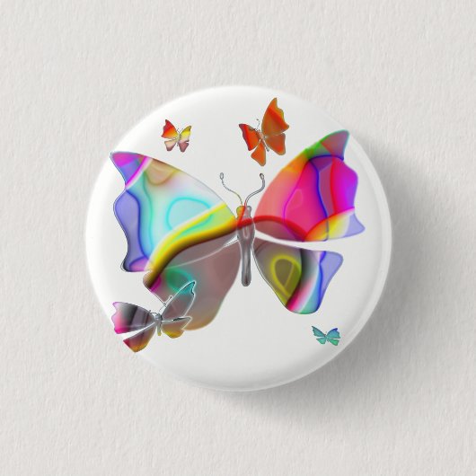 Badge Rond 2,50 Cm Bouton de papillon (Devant)