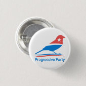 Badge Rond 2,50 Cm Bouton de Parti Progressiste petit (Devant & derrière)