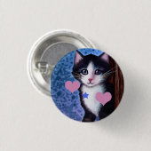 Badge Rond 2,50 Cm Bouton de peinture Kitten (Devant & derrière)
