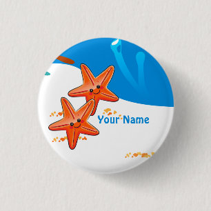 Badge Rond 2,50 Cm Bouton de personnalisation de l'écorce d'océan aqu
