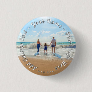 Badge Rond 2,50 Cm Bouton de photo personnalisé avec texte personnali
