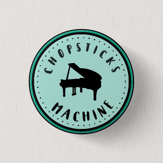 Badge Rond 2,50 Cm Bouton de piano de machine de baguettes (Devant)