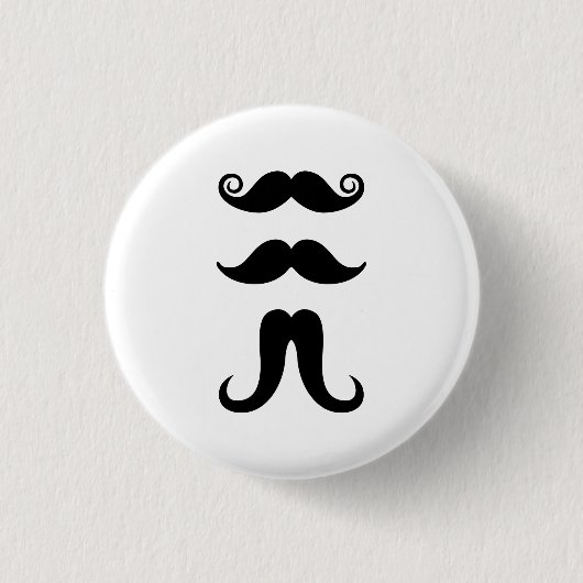 Badge Rond 2,50 Cm Bouton de pictogramme de moustaches (Devant)