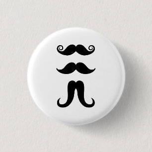 Badge Rond 2,50 Cm Bouton de pictogramme de moustaches