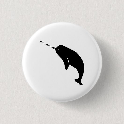 Badge Rond 2,50 Cm Bouton de pictogramme de Narwhal (Devant)